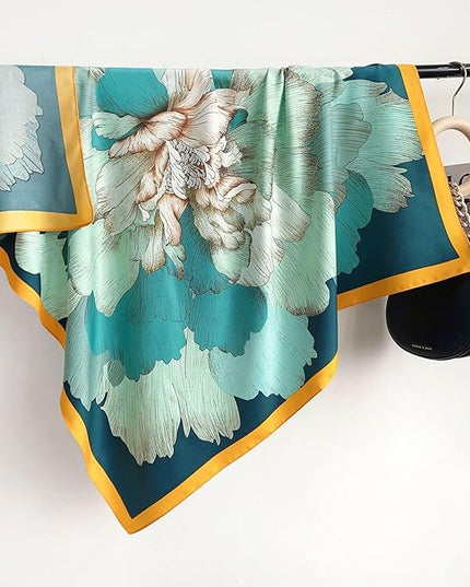 Julunar Silk Like Head Scarf for Women - Satin Large Hair Scarves - 35" Square Silk Hair Wrap for Sleeping with Gift Packed