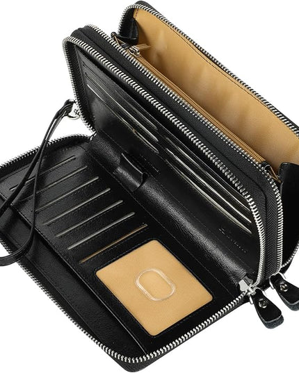 Lavemi Small Compact Women Wallet RFID Blocking Genuine Leather Bifold Purse with ID Windows