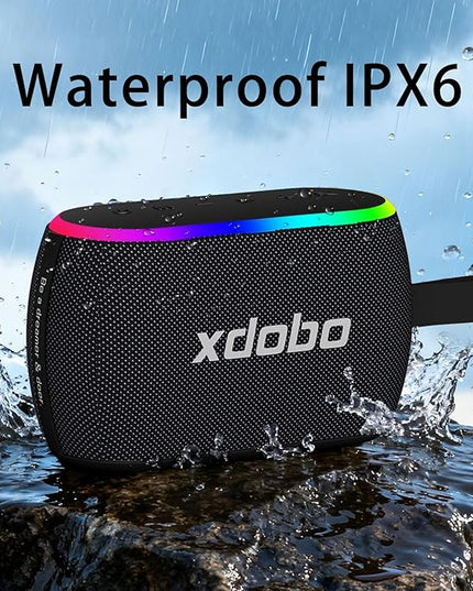 xdobo X8 Mini II Portable Bluetooth Speaker Small Bluetooth Speaker Waterproof IPX6 Computer Speakers Wireless with RGB Lights for Home/Outdoor/Party/Beach/Birthday Gift