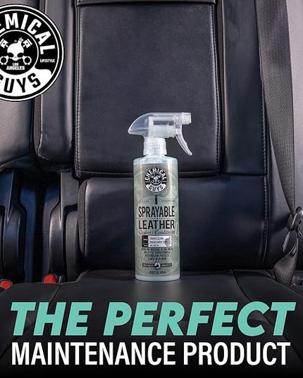 Chemical Guys SPI_103 Sprayable Leather Cleaner and Conditioner in One for Interiors, Apparel, and More (Works on Natural, Synthetic, Pleather, Faux Leather and More) Leather Scent, 128 fl oz (1 Gal)