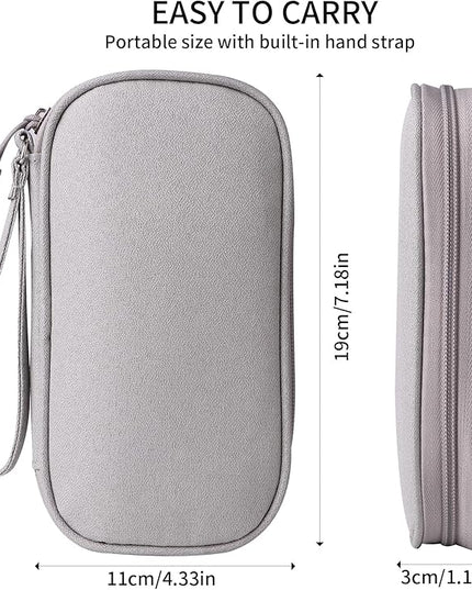 Universal Cable Organizer - Electronics Accessories Bag for Charger, Phone, Memory Card, Travel Gadget Bag (Grey)