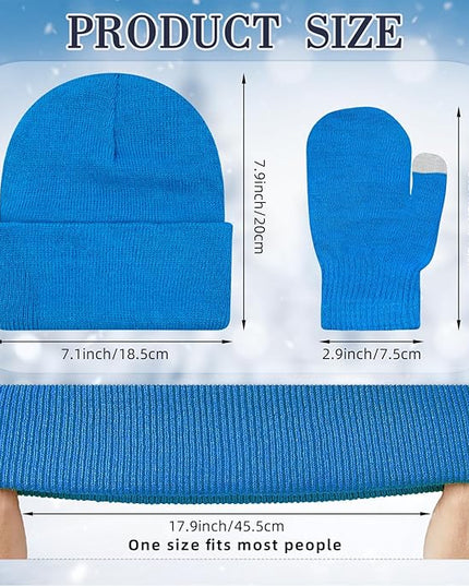 48 Pcs Bulk Winter Knit Beanies Gloves Men Women Warm Beanie Touchscreen Gloves Set Cozy Winter Accessories