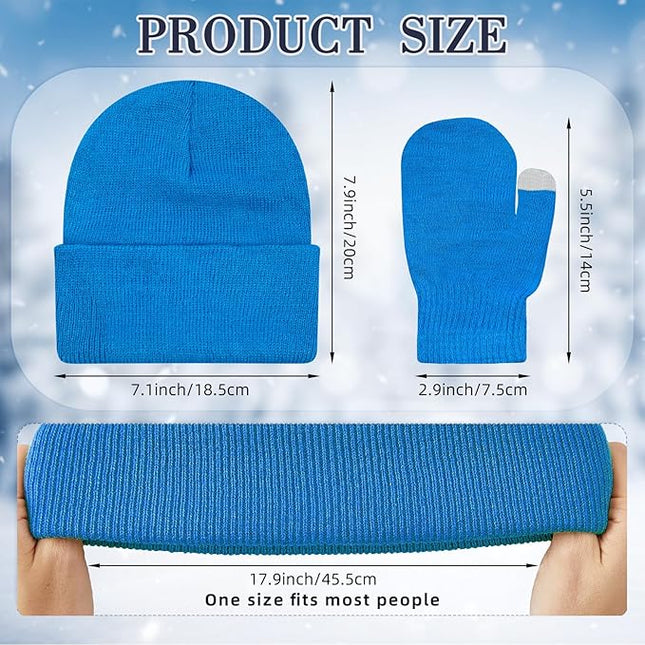 48 Pcs Bulk Winter Knit Beanies Gloves Men Women Warm Beanie Touchscreen Gloves Set Cozy Winter Accessories