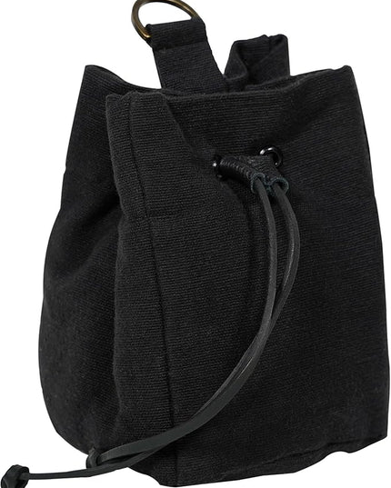 Mythrojan Drawstring Belt Pouch Renaissance Costume Accessories Jewelry Pouch - Black
