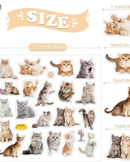 20 Pcs Cat Thick Gel Clings Kitten Window Gel Clings Decals Stickers for Kids Toddlers and Adults Cute Reusable Window Clings for Home Airplane Classroom Nursery Cat Party Supplies Decorations