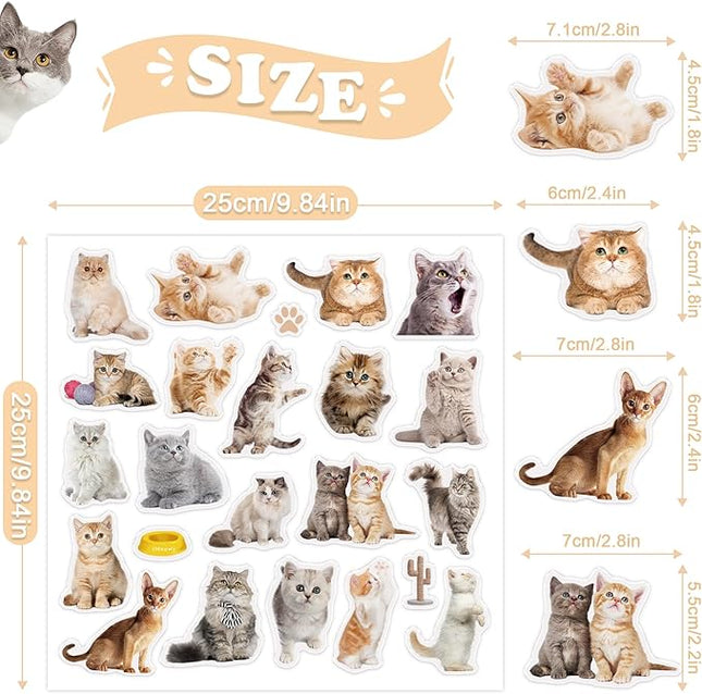 20 Pcs Cat Thick Gel Clings Kitten Window Gel Clings Decals Stickers for Kids Toddlers and Adults Cute Reusable Window Clings for Home Airplane Classroom Nursery Cat Party Supplies Decorations