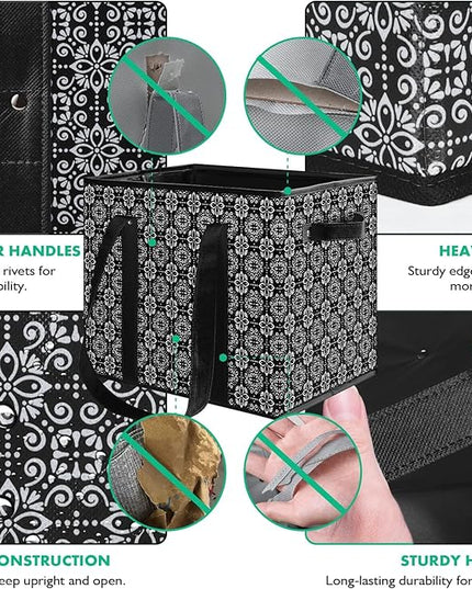 WISELIFE Reusable Grocery Bags [3 Pack],Large Grocery Tote Bag Water Resistant Shopping Bags Foldable Grocery Bag for Clothes,Shoes and Picnic,Black