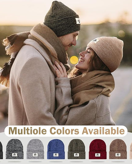 3 Packs Winter Beanie Hats for Men Women, Unisex Soft Warm Thick Beanies, Cuffed Knit Skull Cap