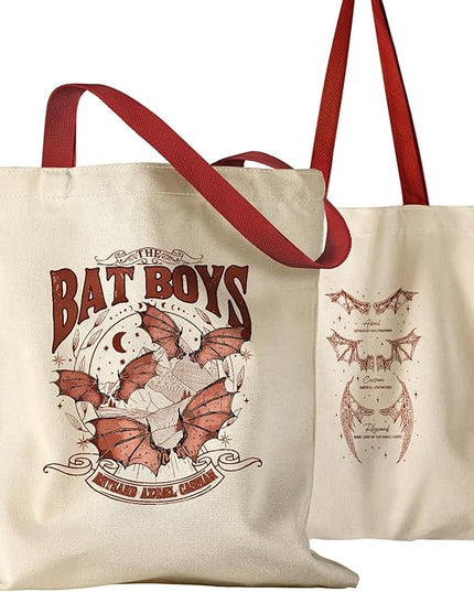 Aesthetic Canvas Tote Bag for Women - Sturdy Cloth Cotton Totes Bag with Pattern Shoulder Bag