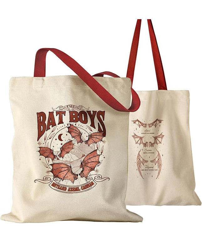 Aesthetic Canvas Tote Bag for Women - Sturdy Cloth Cotton Totes Bag with Pattern Shoulder Bag