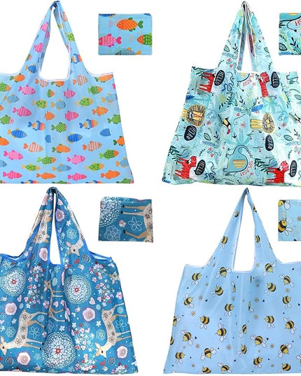 Extra Large 50lbs Foldable Reusable Shopping Bags kitchen reusable grocery bags Washable Polyester Bags in Pocket