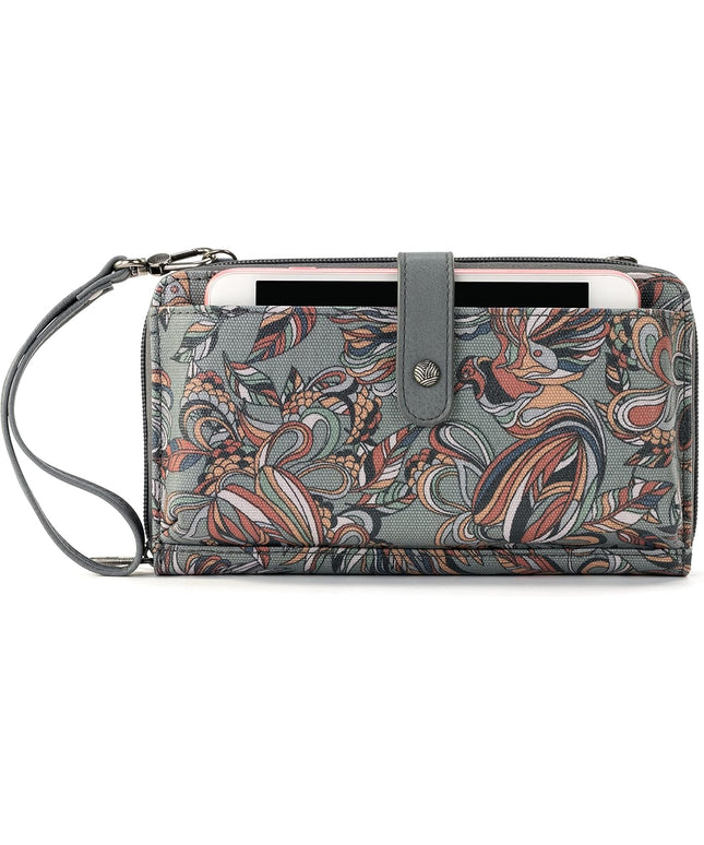 Sakroots Artist Circle Smartphone Crossbody in Coated Canvas, Detachable Wristlet Strap