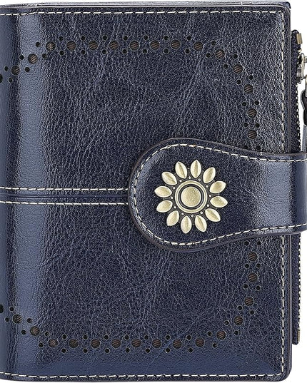 Lavemi Womens Leather Wallet Small Compact RFID Blocking Credit Card Case Purse with Zipper Pocket | Small, Compact, RFID Blocking, Zipper Pocket, Small, Compact