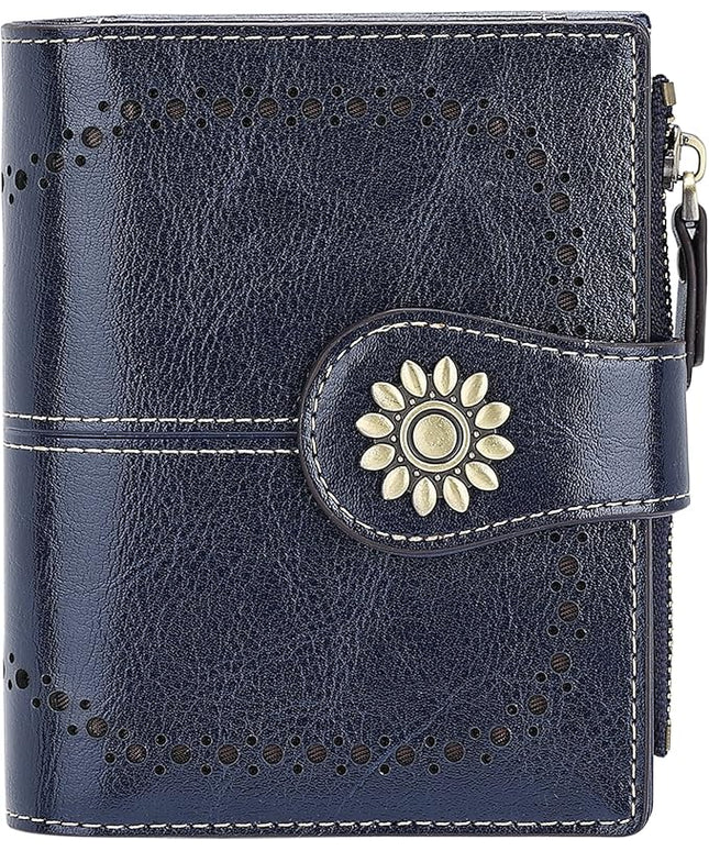 Lavemi Womens Leather Wallet Small Compact RFID Blocking Credit Card Case Purse with Zipper Pocket | Small, Compact, RFID Blocking, Zipper Pocket, Small, Compact