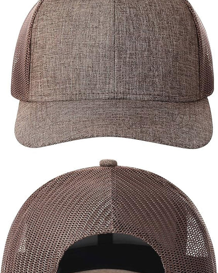 TSSGBL 2 Pack Snapback Trucker Baseball Hats Mesh Back Adjustable Blank Ball Caps for Men Women