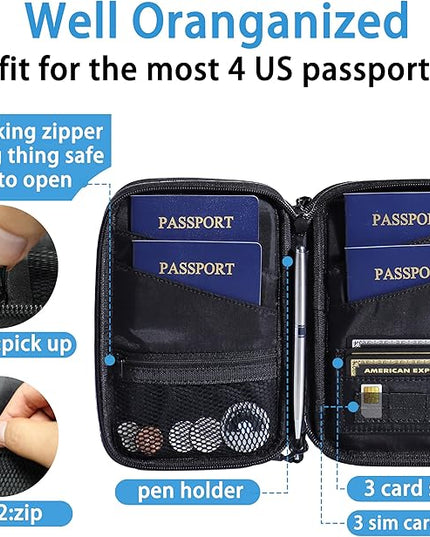 family passport holder for 4 pink multiple passport bag passport wallet for travel passport cover rfid blocking for women waterproof wallet with zipper passport case for men