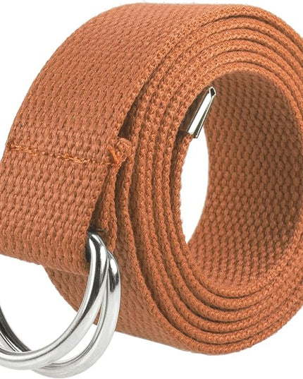 Gelante Canvas Web D Ring Belt Silver Buckle Military Style for men & women 1 or 3 pcs