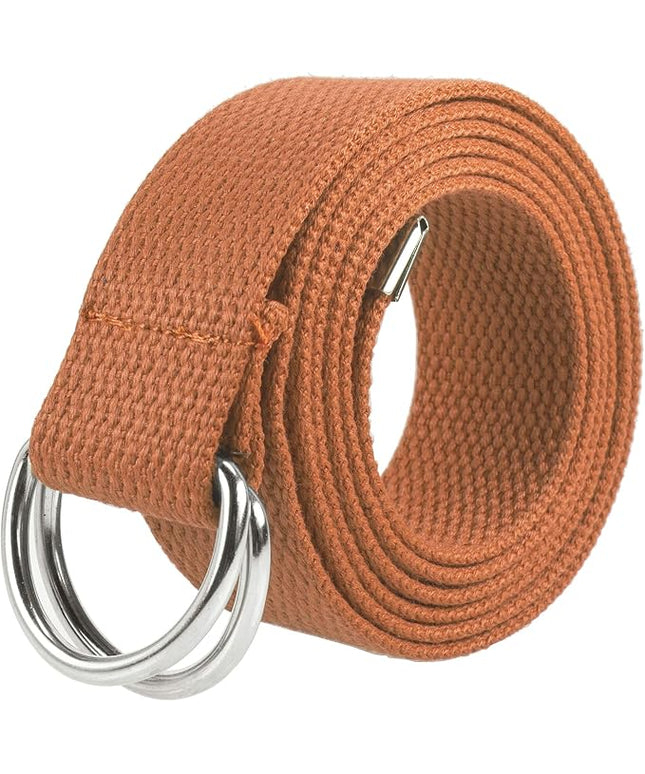 Gelante Canvas Web D Ring Belt Silver Buckle Military Style for men & women 1 or 3 pcs