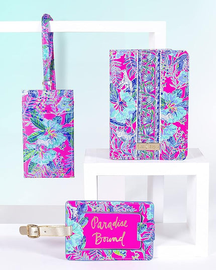 Lilly Pulitzer Vegan Leather Passport Holder, Cute Passport Cover, Travel Wallet with Credit Card Slots, Lil Earned Stripes