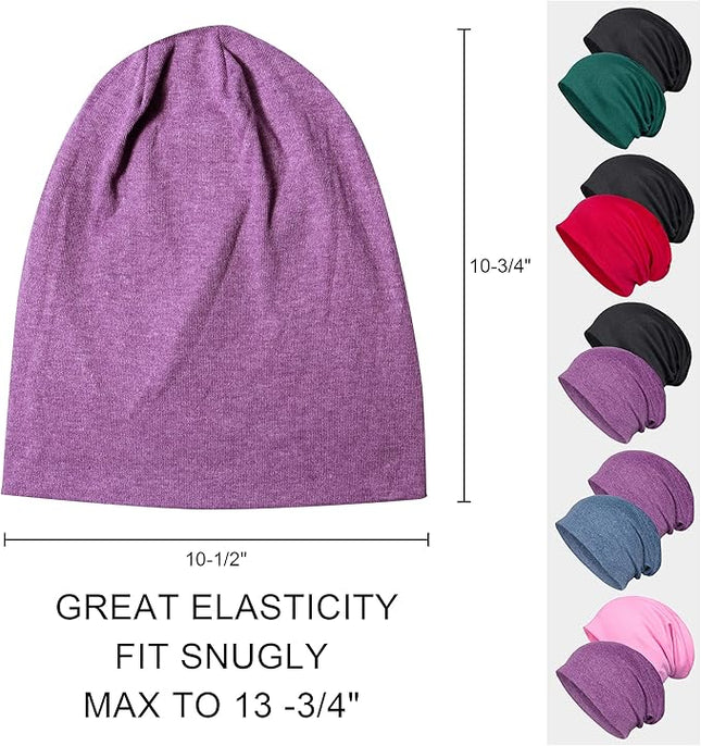 Senker Fashion Slouchy Beanie Hats for Women Men, Chemo Headwear Cotton Beanies Soft Lightweight Chemo Skull Cap Elastic