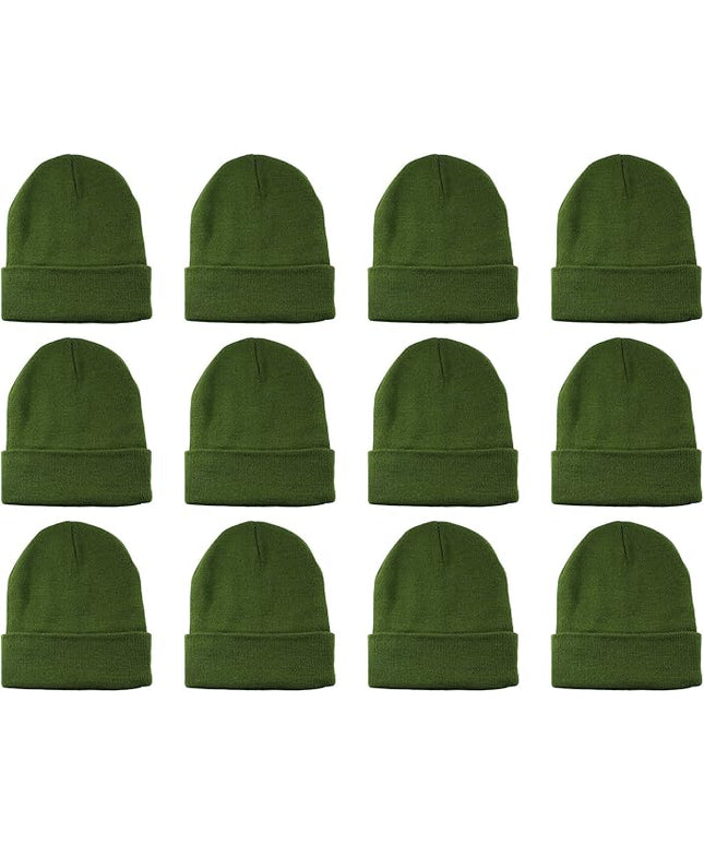 Gelante Unisex Beanie Cap Knitted Warm Solid Color and Multi-Color Multi-Packs