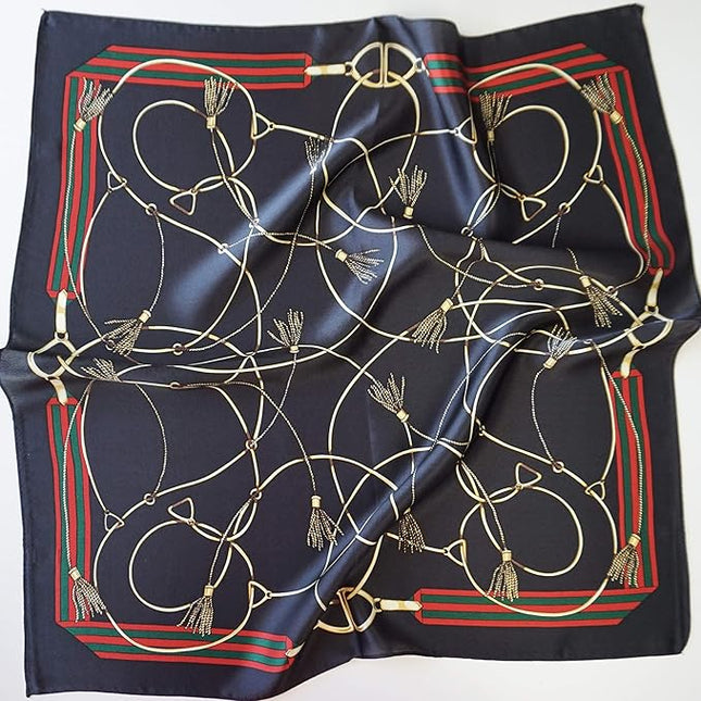 ANDANTINO 100% Mulberry Silk Scarf -21” Lightweight Square Neckerchief – Breathable Digital Printed Scarves with Gift Packed