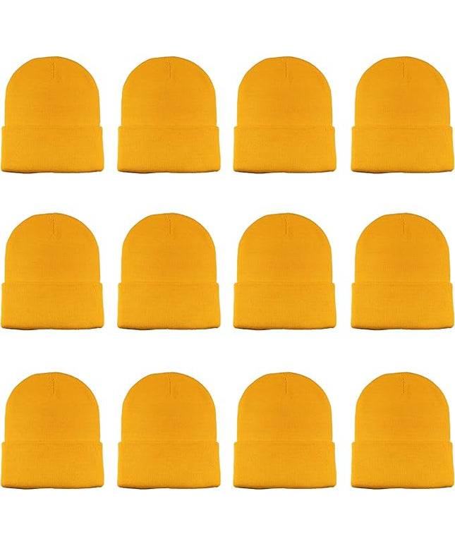 Gelante Unisex Beanie Cap Knitted Warm Solid Color and Multi-Color Multi-Packs
