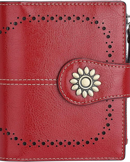 Lavemi Womens Leather Wallet Small Compact RFID Blocking Credit Card Case Purse with Zipper Pocket | Small, Compact, RFID Blocking, Zipper Pocket, Small, Compact