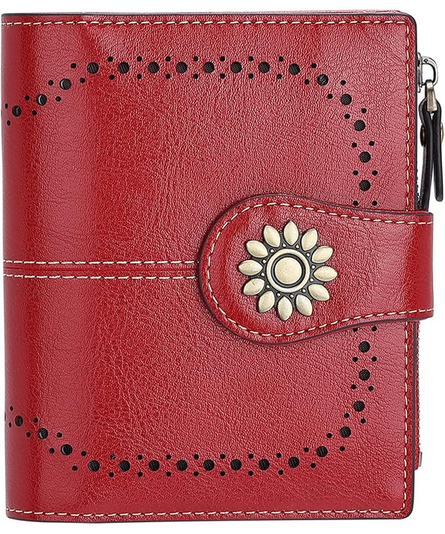 Lavemi Womens Leather Wallet Small Compact RFID Blocking Credit Card Case Purse with Zipper Pocket | Small, Compact, RFID Blocking, Zipper Pocket, Small, Compact