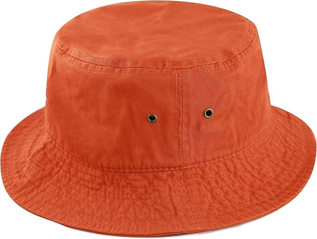 The Hat Depot Bucket Hat - Unisex 100% Cotton & Denim UPF 50 Packable Summer Travel Beach Sun Hat