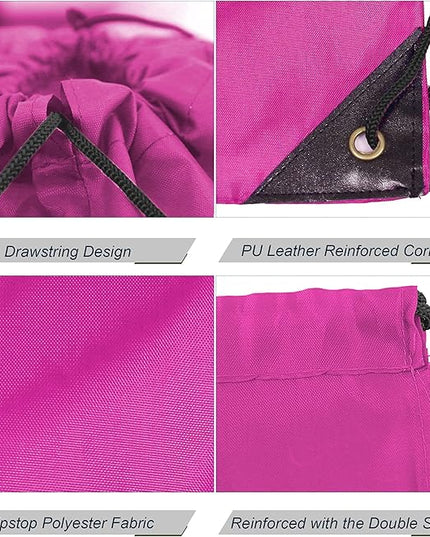 BeeGreen Drawstring Backpack Bags 20,30,50 Packs Reflective String Bags for Gym Sport Trip Cinch Sack DIY for Women Men