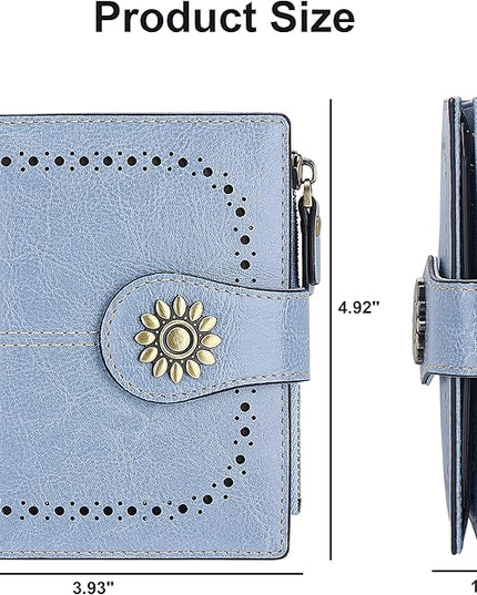 Lavemi Womens Leather Wallet Small Compact RFID Blocking Credit Card Case Purse with Zipper Pocket | Small, Compact, RFID Blocking, Zipper Pocket, Small, Compact