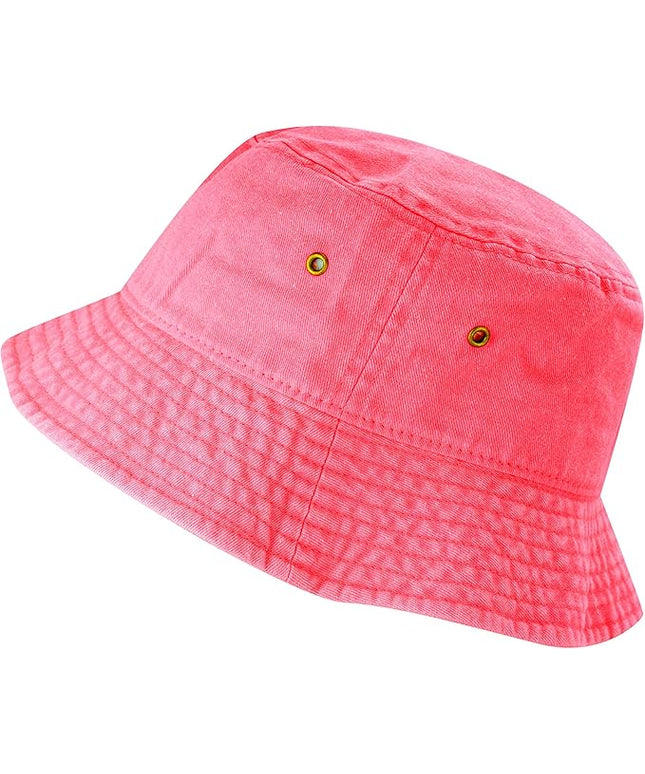 The Hat Depot Bucket Hat - Unisex 100% Cotton & Denim UPF 50 Packable Summer Travel Beach Sun Hat