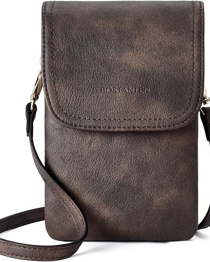BOSTANTEN Vegan Leather Small Crossbody Bags for Women Designer Cell Phone Bag Wallet Purses Adjustable Strap