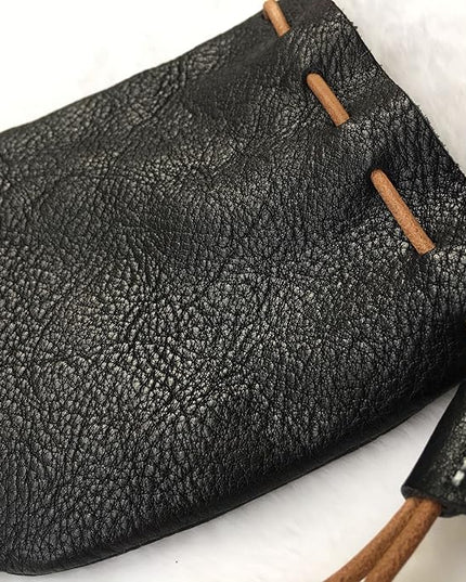 Fantastic Workmanship Genuine Leather Drawstring Coin Purse