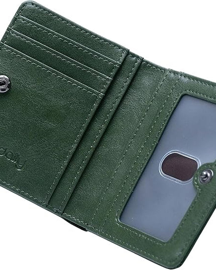 Alldaily Small RFID Wallet for Women Slim Compact Bifold Pocket Ladies Travel Mini Purse (Green)