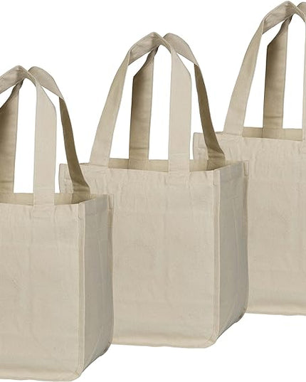 Best Cloth Tote Shopping Bags Heavy Duty & Premium - Reusable Canvas Shopping Bags for Groceries - Washable & Eco-friendly Cloth Beach Bags with Handles - Perfect Picnic Tote Bags (2 Bags)