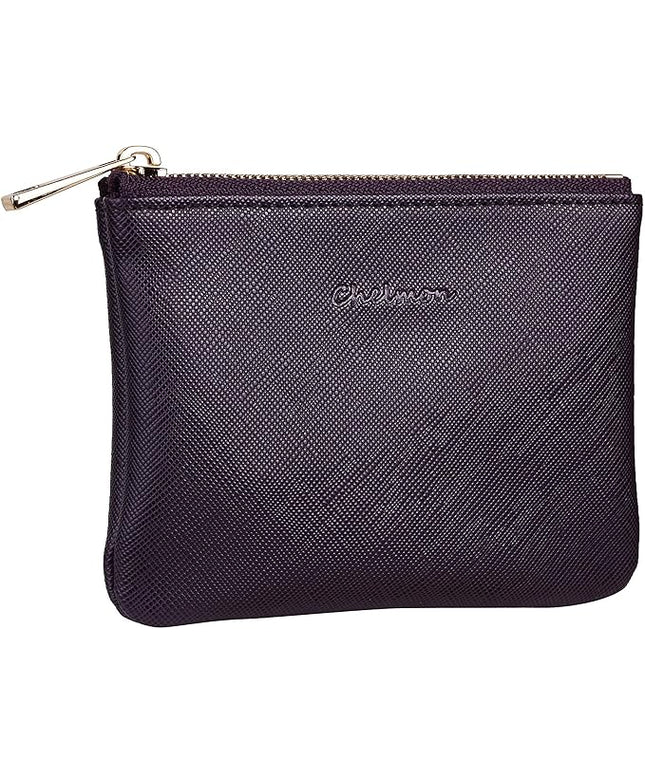 Chelmon Vegan Leather Coin Purse Pouch Change Purse With Zipper For Men Women