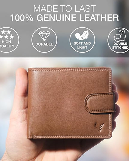 Lavalen Soft Leather Wallet for Men - Mens Wallet Bifold with Zipper Coin Pocket - Holds Bills, Credit Cards, Coins - Carteras para Hombres Piel - Billeteras de Hombres Cuero Original - RFID Blocking.