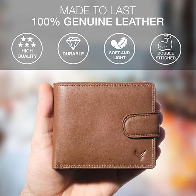 Lavalen Soft Leather Wallet for Men - Mens Wallet Bifold with Zipper Coin Pocket - Holds Bills, Credit Cards, Coins - Carteras para Hombres Piel - Billeteras de Hombres Cuero Original - RFID Blocking.
