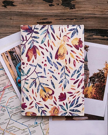 Passport Cover for Kids, Women and Men, Cute Travel Passport Holder (Flower Pattern)