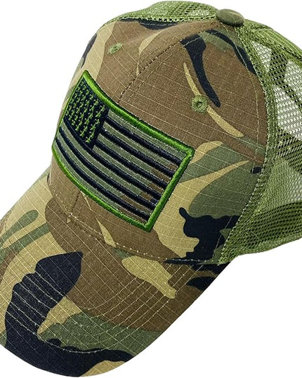 Roytrense Embroidered American Flag Unisex Baseball Cap (100% Cotton)