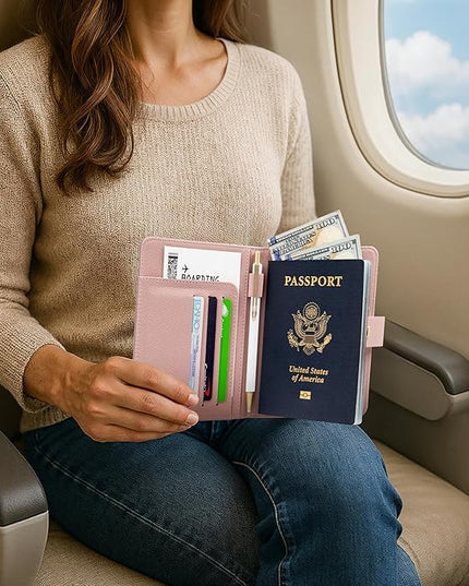 Beautiful Passport Holder for Travel – Cute Cover with Pen Holder to Keep Your Travel Documents Organized & Safe – Quality Passport Wallet for Women & Men and Great for Gifting