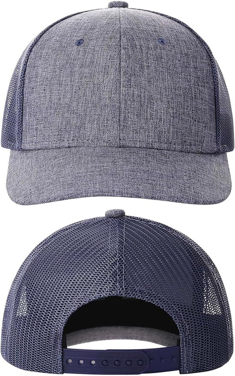 TSSGBL 2 Pack Snapback Trucker Baseball Hats Mesh Back Adjustable Blank Ball Caps for Men Women