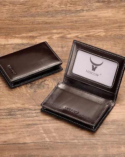 Leather Business Card Case Holder for Men & Women, Italian Calfskin