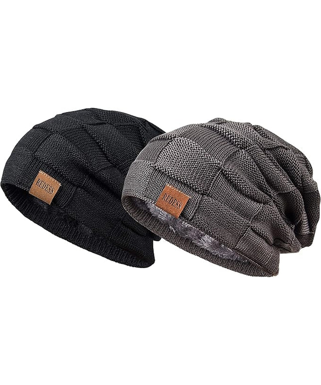 REDESS Beanie Hat for Men and Women Winter Warm Hats Knit Slouchy Thick Skull Cap