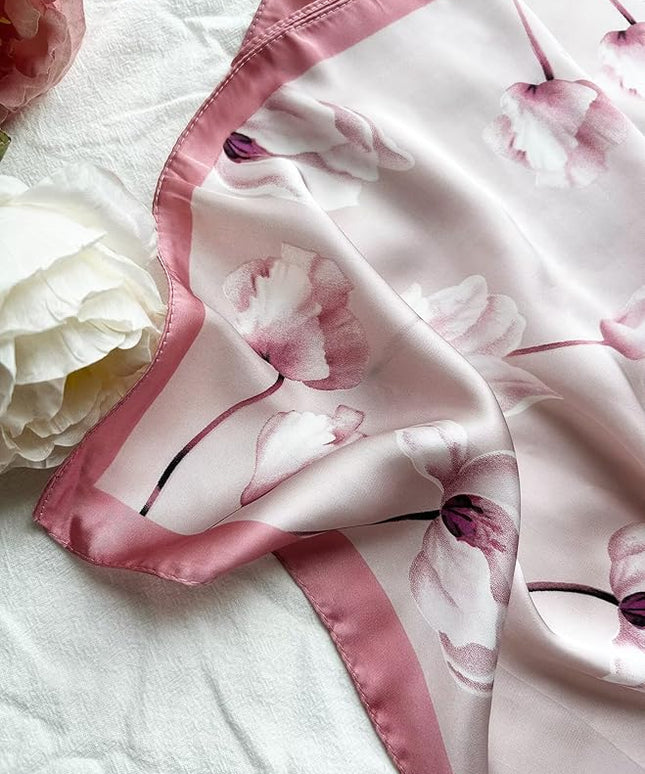 Head Bandanas Scarf for Women Silk Satin Hair Scarf Lightweight Vintage Fashion Square Neck Scarves Gift