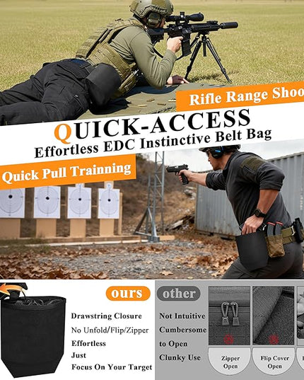 Dump Pouch,Rigid Mag Dump Pouches,Versatile Nylon Molle Pouches with 4PCS Malice Clips, Use for Magazine/Ammo Storage,Hunting, Hiking