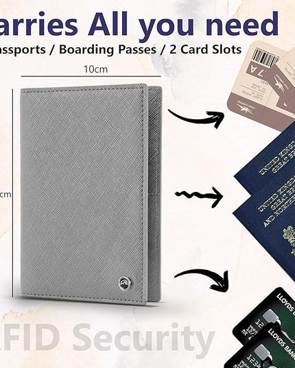2 Passport Holder - Travel Essentials, RFID Blocking Wallet Credit Card Organiser, Plain Accessories Slim Cover For Men & Women | Travel Essentials, RFID Blocking, Wallet, Accessories, Slim Cover