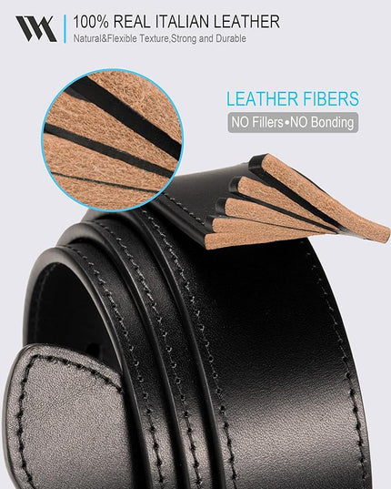 WOLFANT Men's 35mm Dress Casual Belt,100% Italian Full Grain Real Solid Leather